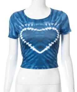 Own Saviour New In Tie Dye Heart Crop