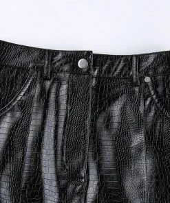 Own Saviour Faux Leather Croc Skirt