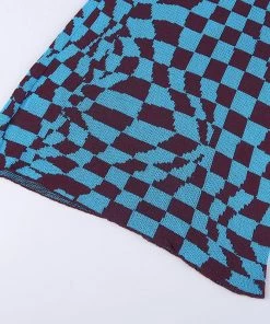 Own Saviour Blue Checkerboard Swirl Pants