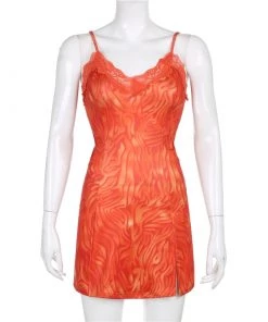 Own Saviour Orange Zebra Mini Dress