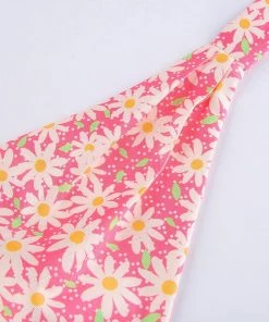 Own Saviour Floral Ring Halter Crop Tees + Tops