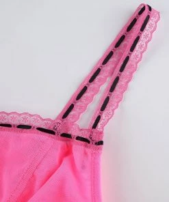 Own Saviour Tees + Tops Neon Pink Ruffle Cami