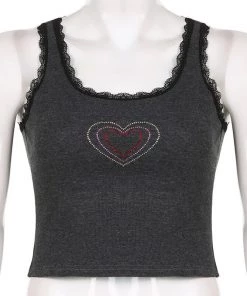 Own Saviour New In Rhinestone Heart Vest Crop