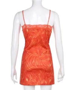 Own Saviour Orange Zebra Mini Dress