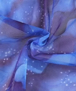 Own Saviour Tees + Tops Blue Backless Swirl Crop