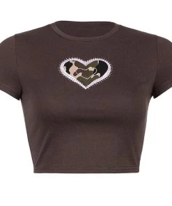Own Saviour Camo Heart Crop
