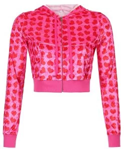 Own Saviour Pink Heart Velvet Hoodie