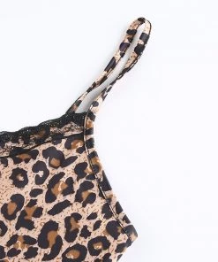 Own Saviour Tees + Tops Leopard Bow Cami Crop