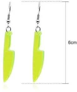 Own Saviour New In Neon Transparent Knife Earrings