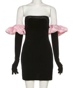 Own Saviour New In Puff Sleeve Gloved Mini Dress