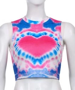 Own Saviour Tees + Tops Tie Dye Heart Tank Crop