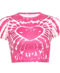 Own Saviour SS Pink Heart Tie Dye Crop New In