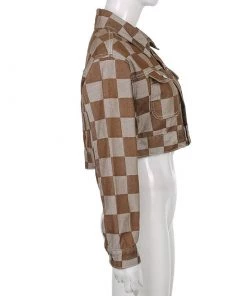 Own Saviour Brown Grid Jacket