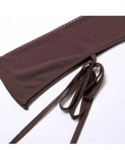 Own Saviour Brown Sheer Wrap Crop New In