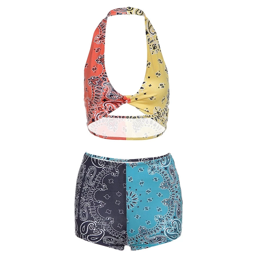 Own Saviour Multicolour Paisley Bandana Halter Set 1 Own Saviour Multicolour Paisley Bandana Halter Set