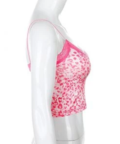 Own Saviour Colour Leopard Frill Cami Crop