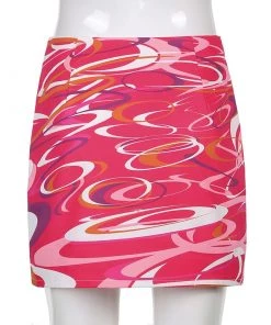 Own Saviour New In Pink Swirl Mini Skirt