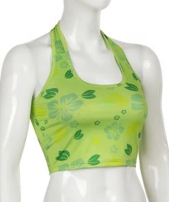 Own Saviour Green Leaf Halter Crop New In