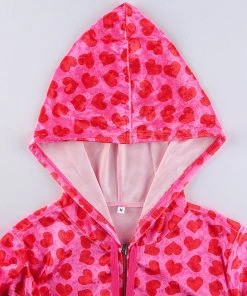 Own Saviour Pink Heart Velvet Hoodie
