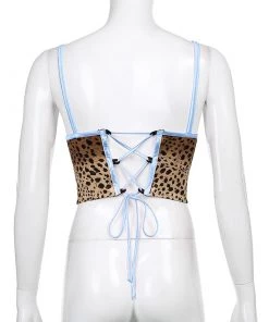 Own Saviour Tees + Tops Leopard Heart Rhinestone Crop