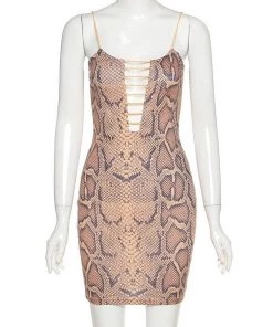 Own Saviour Snake Cut Out Mini Dress