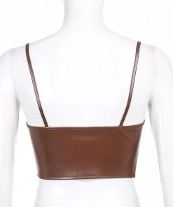 Own Saviour B/B/W Faux Leather Corset Cami