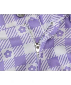 Own Saviour Purple Floral Plaid Pants New In