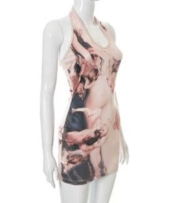 Own Saviour Renaissance Halter Mini Dress Dresses + Sets