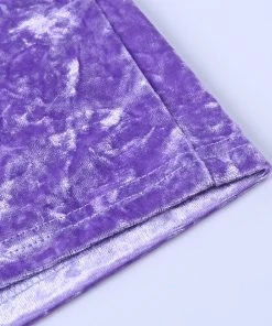 Own Saviour Purple Velvet Strapless Mini Dress