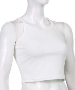 Own Saviour White Rib Tank Crop New In