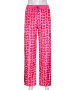 Own Saviour Pink Heart Velvet Joggers New In