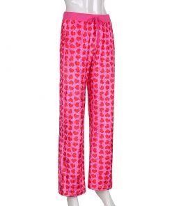 Own Saviour Pink Heart Velvet Joggers New In