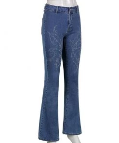Own Saviour Y2K Rhinestone Flare Jeans New In