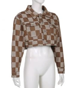 Own Saviour Brown Grid Jacket