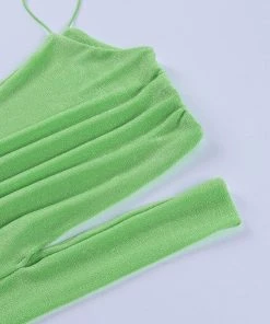 Own Saviour Neon One Shoulder Cut Out Crop