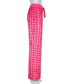 Own Saviour Pink Heart Velvet Joggers New In
