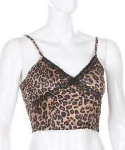 Own Saviour Tees + Tops Leopard Bow Cami Crop