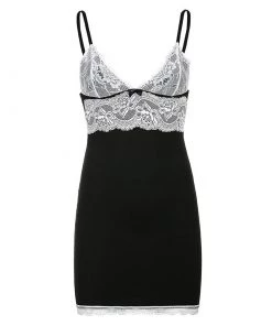 Own Saviour Dresses + Sets B+W Lace Trim Mini Dress