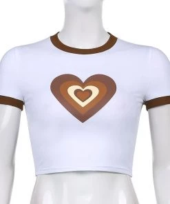 Own Saviour Multi Heart Crop Top Tees + Tops