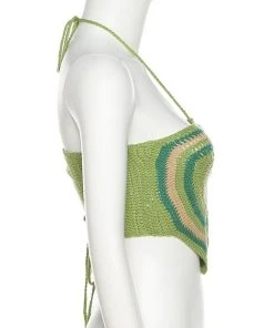 Own Saviour Tees + Tops Red Heart Crochet Halter Crop