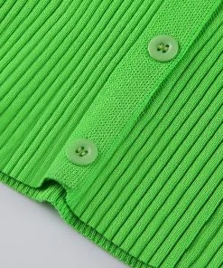 Own Saviour Neon Ribbed Knit Mini Dress