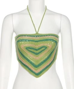 Own Saviour Tees + Tops Red Heart Crochet Halter Crop