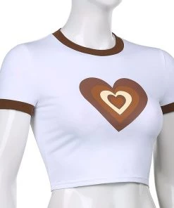 Own Saviour Multi Heart Crop Top Tees + Tops