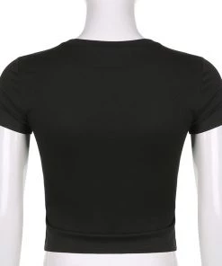 Own Saviour Black Ribcage Crop Tees + Tops