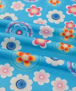 Own Saviour Blue Retro Floral Halter Dress