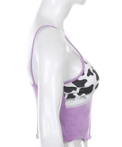 Own Saviour Cow Frill Cami Crop Tees + Tops