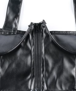 Own Saviour Moto Faux Leather Bust Crop