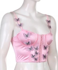 Own Saviour New In Satin Butterfly Corset Crop