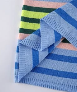 Own Saviour Striped Knitted Backless Dress