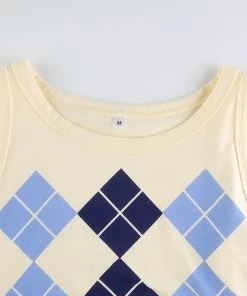 Own Saviour Tees + Tops Argyle Tank Crop